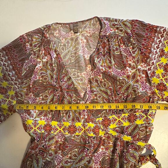 Kachel Mirabelle Midi Wrap Dress Womens Size 10 Petite Floral Paisley Anthro 10P - Picture 9 of 9